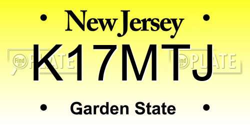 K17MTJ New Jersey License Plate