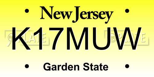 K17MUW New Jersey License Plate