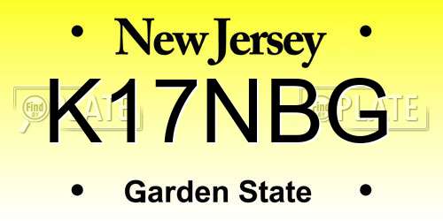 K17NBG New Jersey License Plate