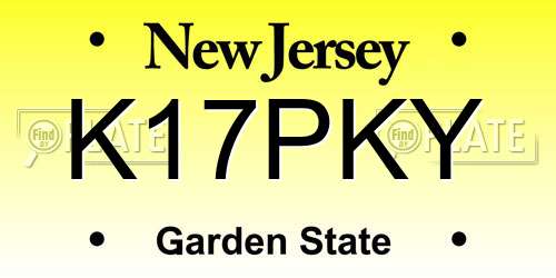 K17PKY New Jersey License Plate