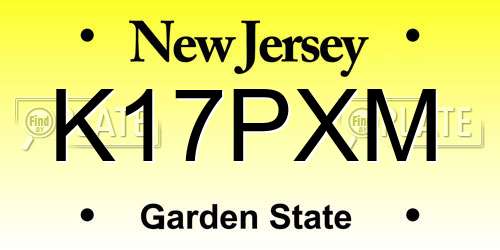 K17PXM New Jersey License Plate