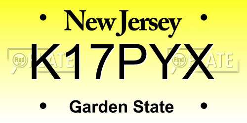 K17PYX New Jersey License Plate