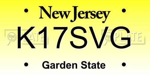 K17SVG New Jersey License Plate