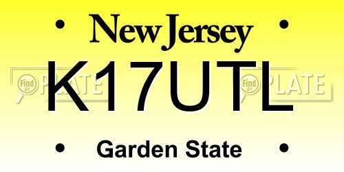 K17UTL New Jersey License Plate