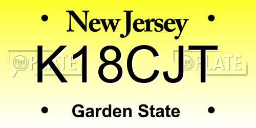 K18CJT New Jersey License Plate