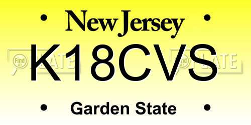 K18CVS New Jersey License Plate