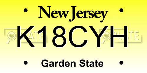 K18CYH New Jersey License Plate