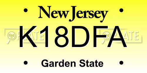 K18DFA New Jersey License Plate