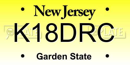 K18DRC New Jersey License Plate