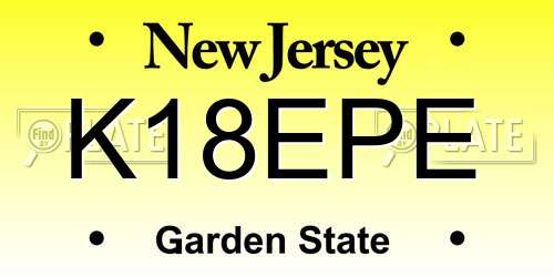 K18EPE New Jersey License Plate