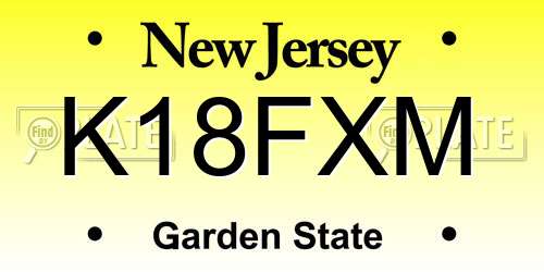 K18FXM New Jersey License Plate