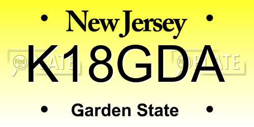 K18GDA New Jersey License Plate