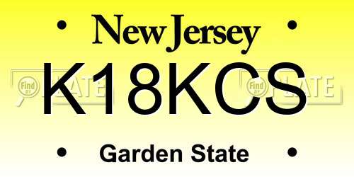 K18KCS New Jersey License Plate