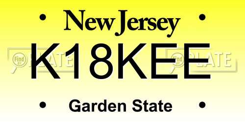 K18KEE New Jersey License Plate