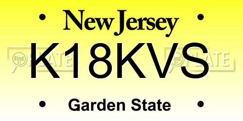 K18KVS New Jersey License Plate