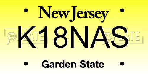 K18NAS New Jersey License Plate