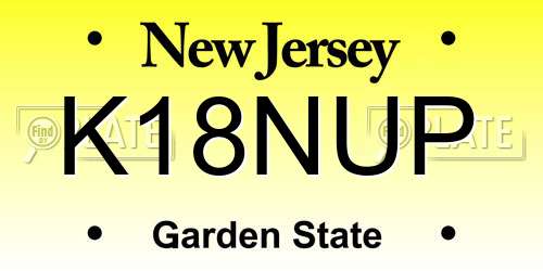 K18NUP New Jersey License Plate