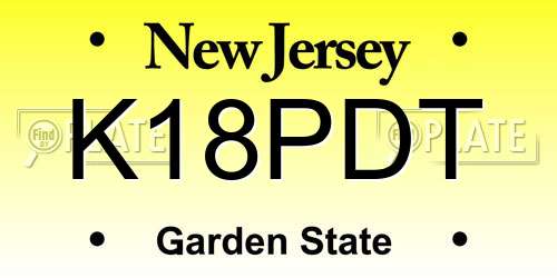 K18PDT New Jersey License Plate