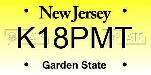K18PMT New Jersey License Plate