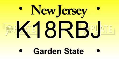K18RBJ New Jersey License Plate