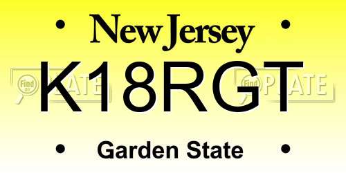 K18RGT New Jersey License Plate