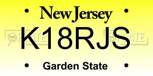 K18RJS New Jersey License Plate
