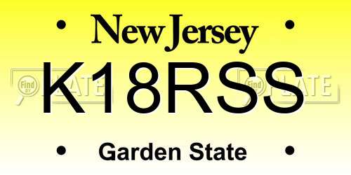 K18RSS New Jersey License Plate