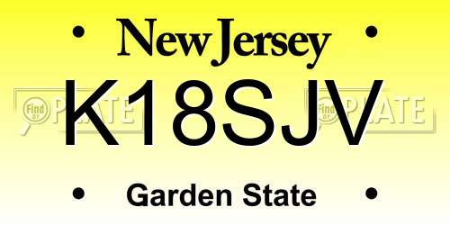 K18SJV New Jersey License Plate