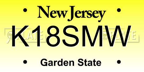 K18SMW New Jersey License Plate