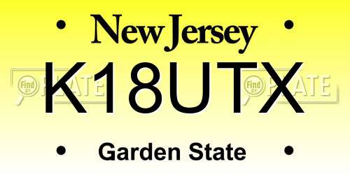 K18UTX New Jersey License Plate