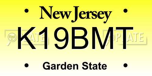 K19BMT New Jersey License Plate