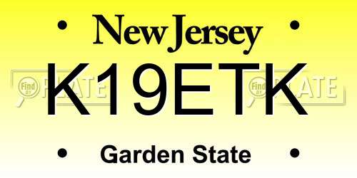 K19ETK New Jersey License Plate