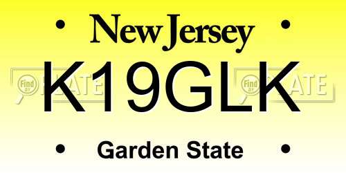 K19GLK New Jersey License Plate