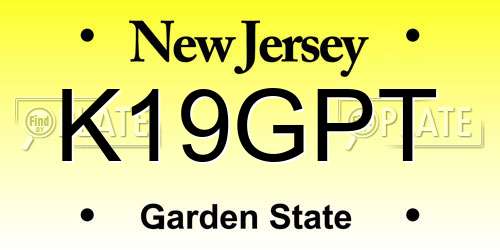 K19GPT New Jersey License Plate