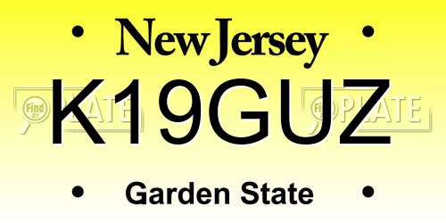 K19GUZ New Jersey License Plate