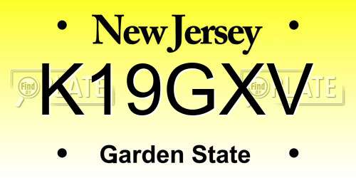 K19GXV New Jersey License Plate
