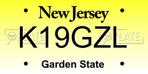 K19GZL New Jersey License Plate