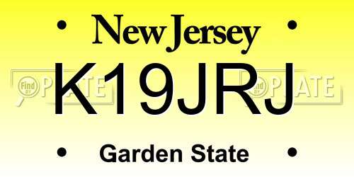 K19JRJ New Jersey License Plate