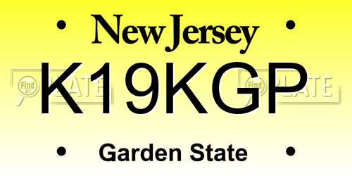 K19KGP New Jersey License Plate
