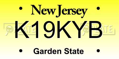 K19KYB New Jersey License Plate