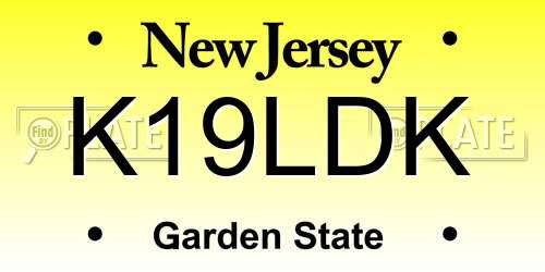 K19LDK New Jersey License Plate