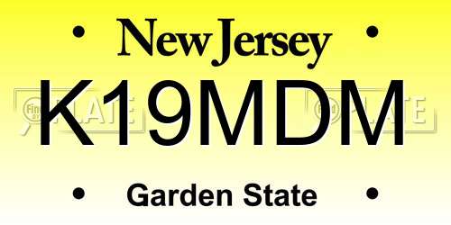 K19MDM New Jersey License Plate