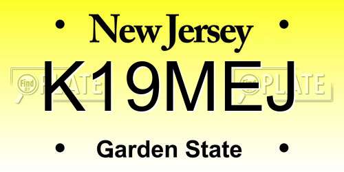 K19MEJ New Jersey License Plate