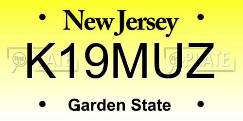 K19MUZ New Jersey License Plate