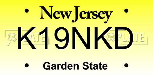 K19NKD New Jersey License Plate