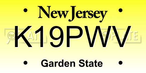 K19PWV New Jersey License Plate