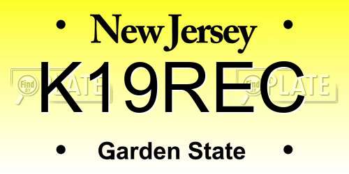 K19REC New Jersey License Plate