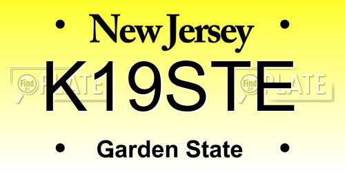 K19STE New Jersey License Plate