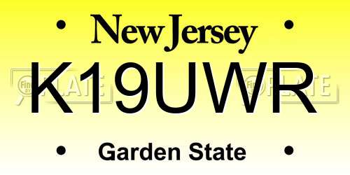 K19UWR New Jersey License Plate