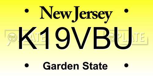 K19VBU New Jersey License Plate